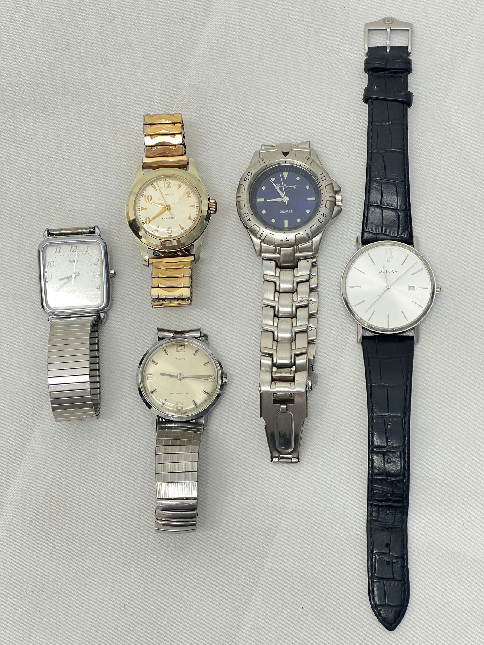 (5)Vintage Watches, Bulova 96B104, Timex,More - (1)Bulova #96B104, (3)Asst Timex, (1)Bum Equipment (1 of 9)