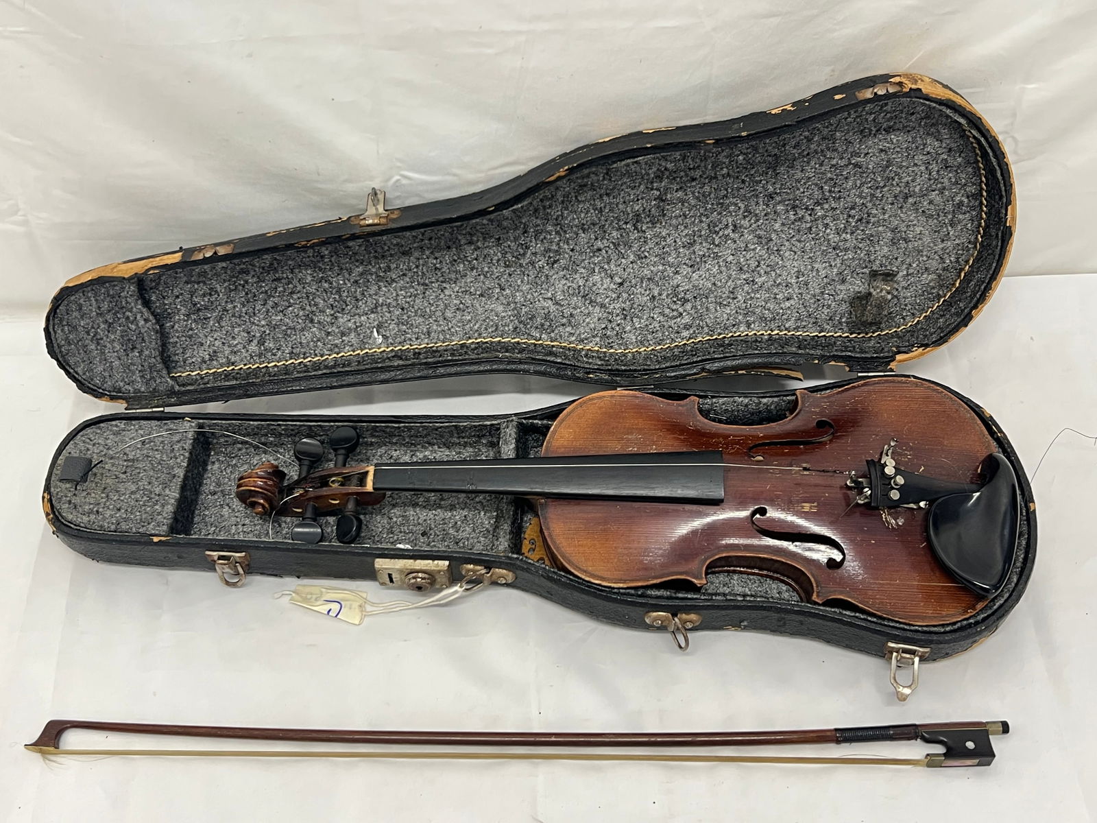 Atq German Violin with A.Stradivarious Label,Louis Bow - Hardcase, Violin 21''L (1 of 9)