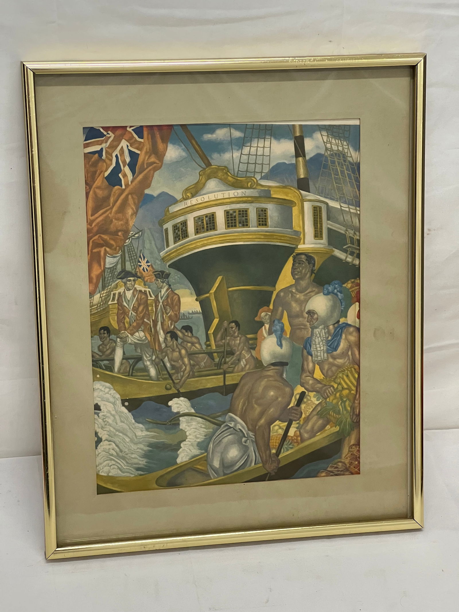 Framed Hawaiian Matson Lines Art , Framed 12'' x 15'': Framed Hawaiian Matson Lines Art , Framed 12'' x 15''