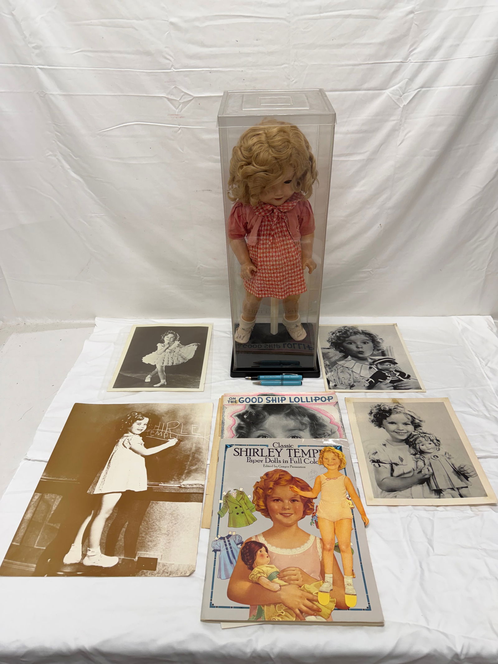 1930s 20"T Shirley Temple Composition Doll, Fountain Pen,More (1 of 9)