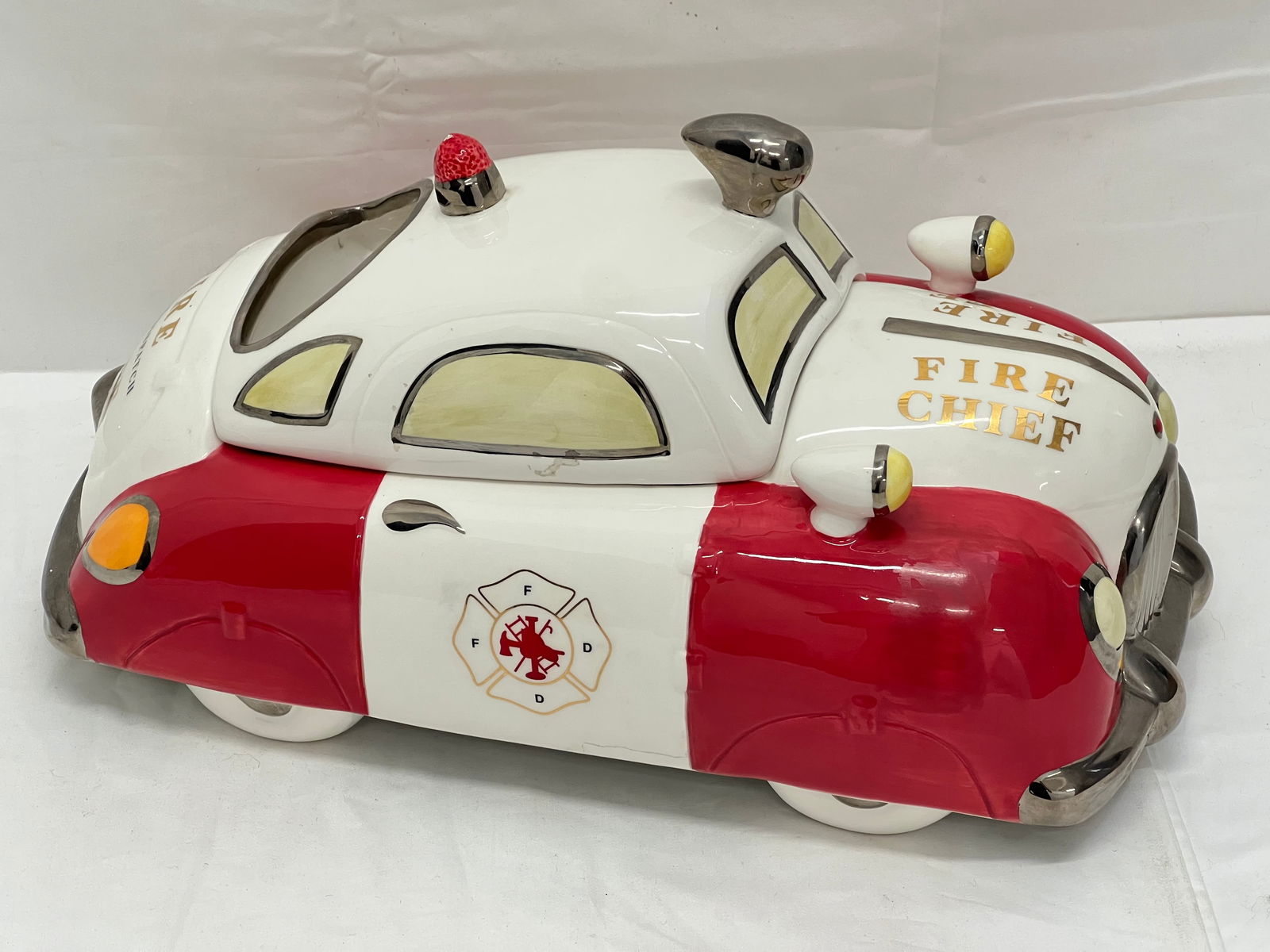 Henry Cavanagh Fire Chief Cookie Jar 15''L x 8.5''T - (See Photos For Condition) (1 of 5)