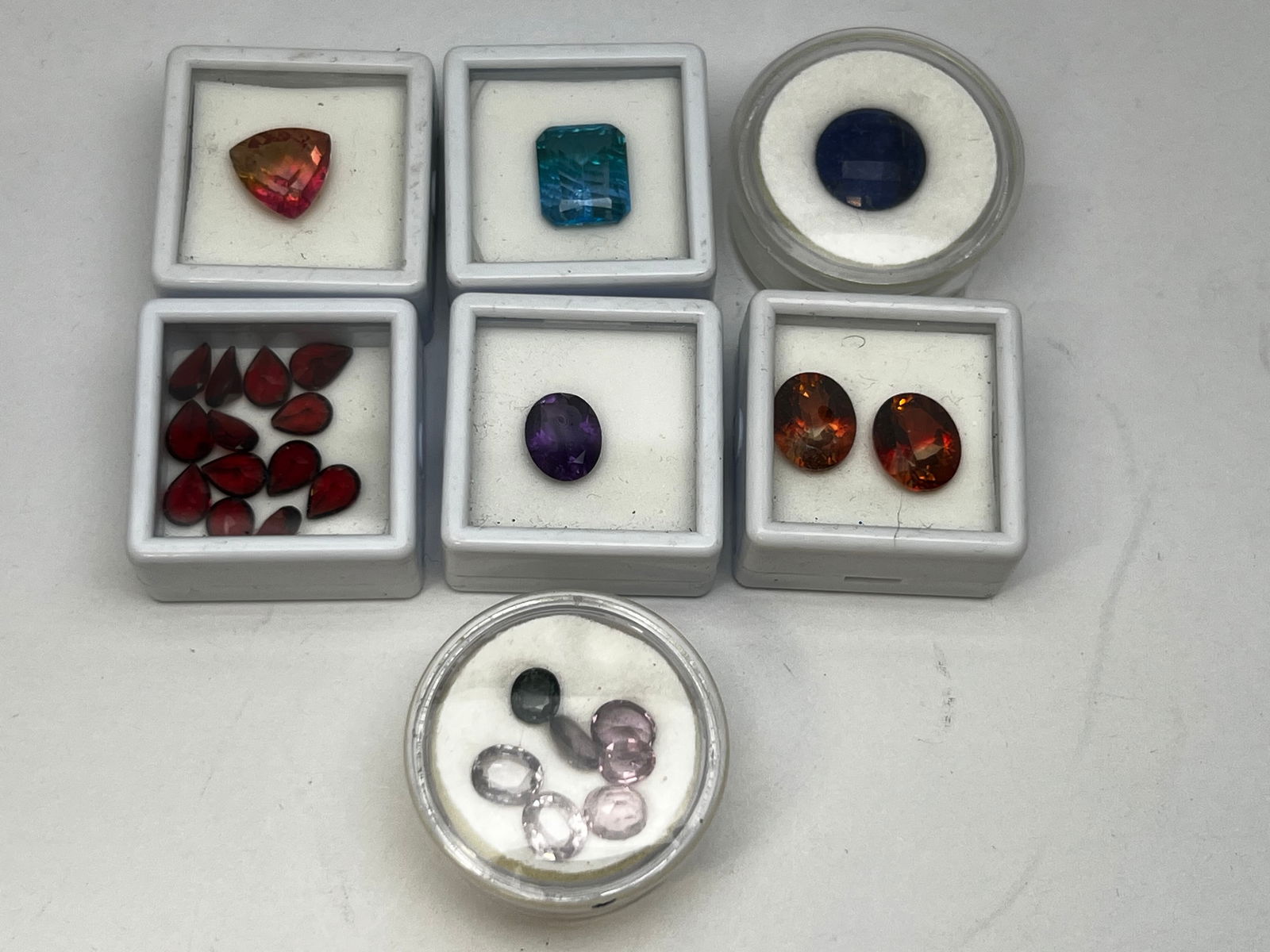 Asst Gemstones, Tri-Color Topaz + More - Garnets, Amethyst, Lapis Lazuli, Blue Bi-Color Topaz, (3)T: Asst Gemstones, Tri-Color Topaz + More - Garnets, Amethyst, Lapis Lazuli, Blue Bi-Color Topaz, (3)Tri-Color Topaz