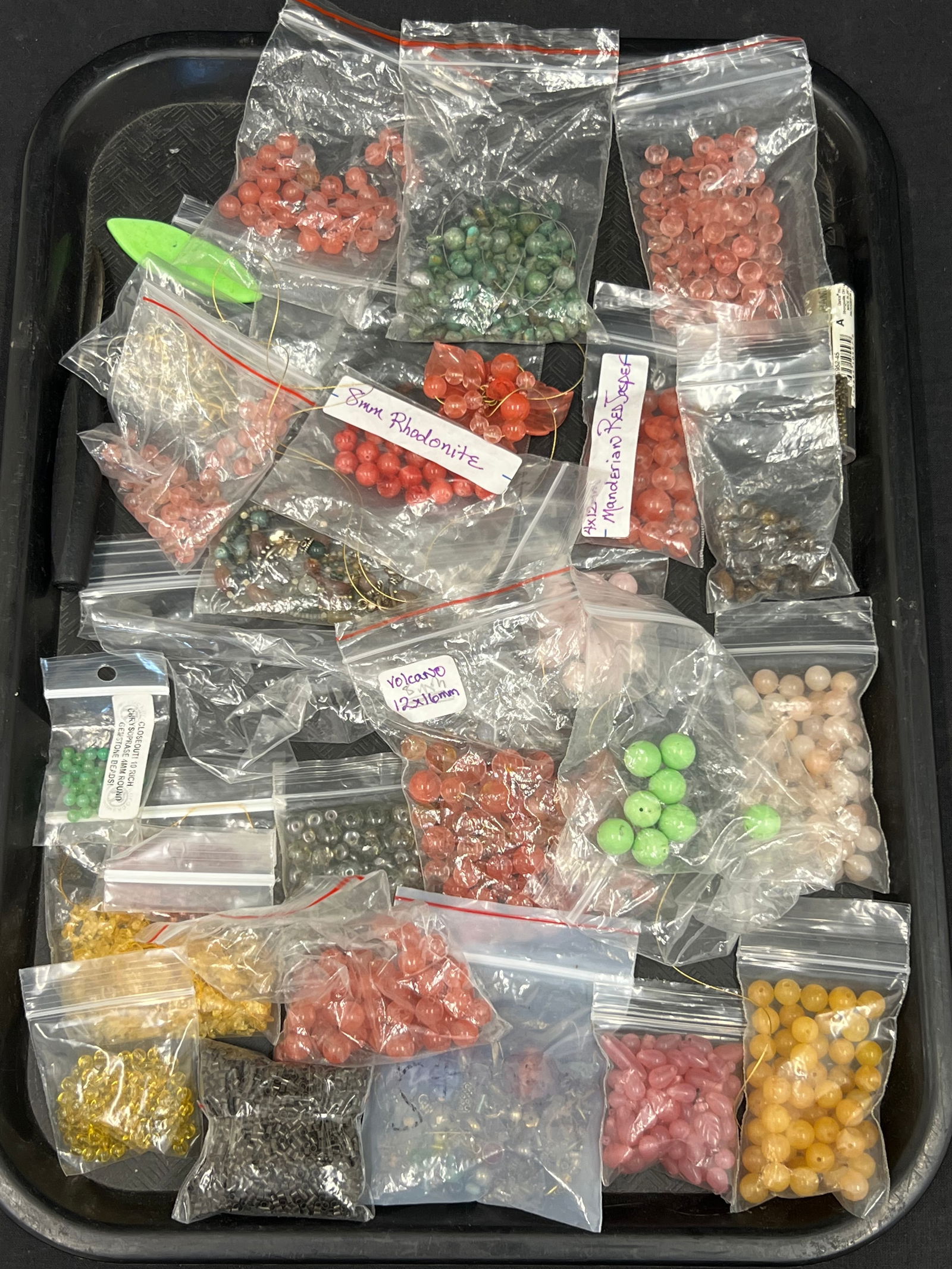 Lot of Asst Jewelry Making Beads / Gemstones - Jasper, Rose Quartz, Turquoise, More (1 of 8)