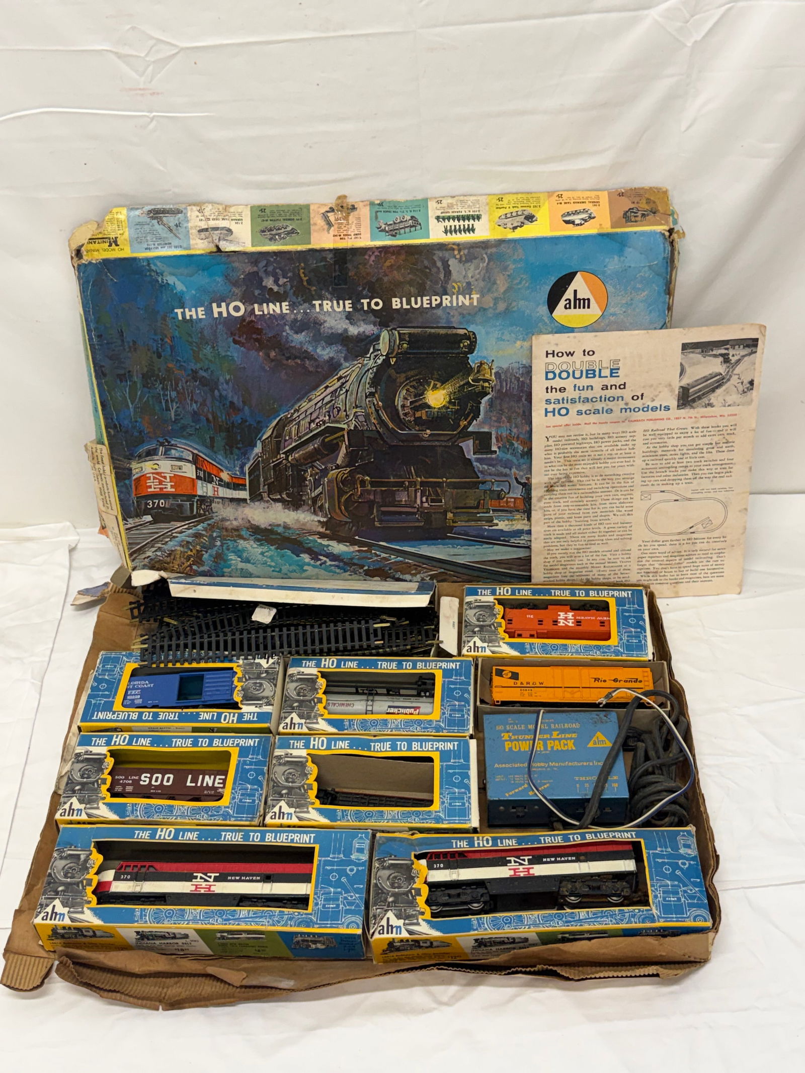 1960s AHM Ho Train Engine Cars, Track - Original Box (1 of 8)