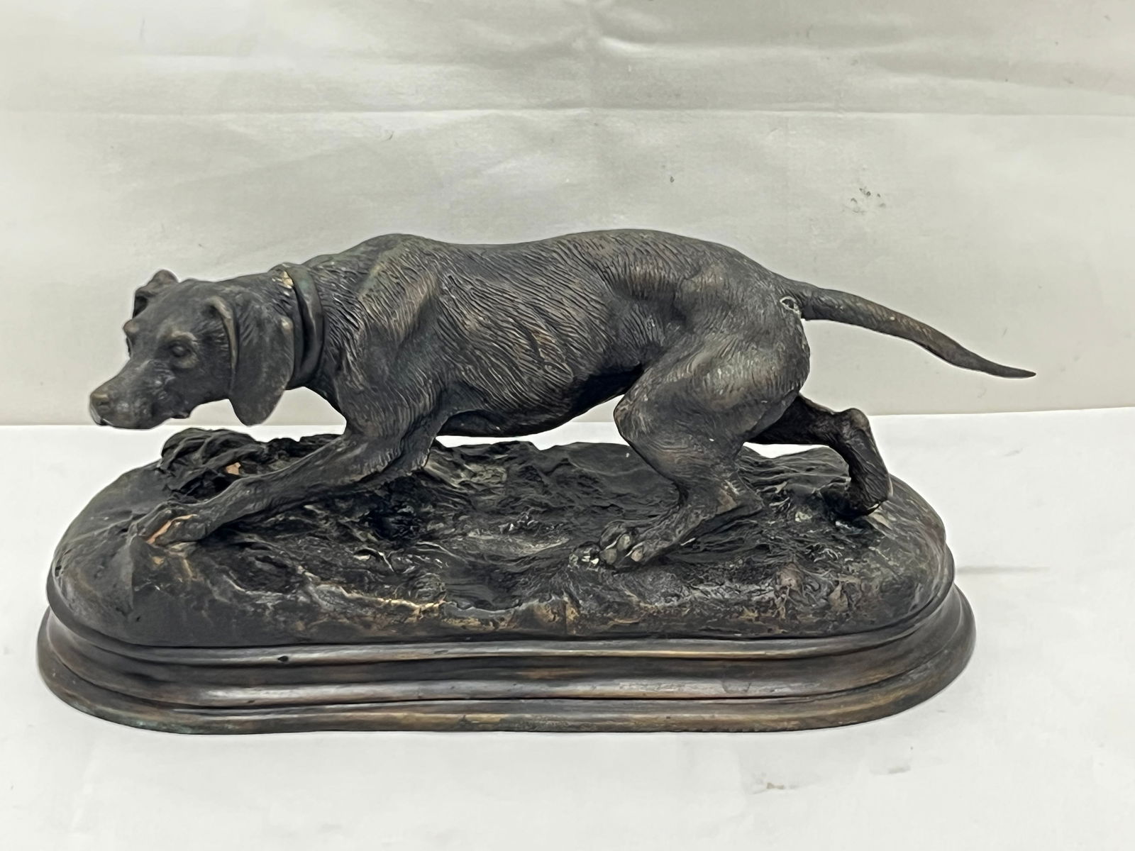 Pierre Jules Mene Bronze Hunting Dog Sculpture 8'' x 3'' x 4'', Signed (1 of 6)