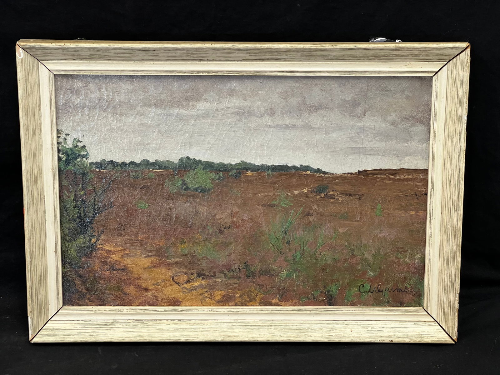 1916 Signed Dutch Oil Landscape on Canvas - Framed 11.5'' x 16'' , Sight 9.5'' x 14'' (1 of 4)