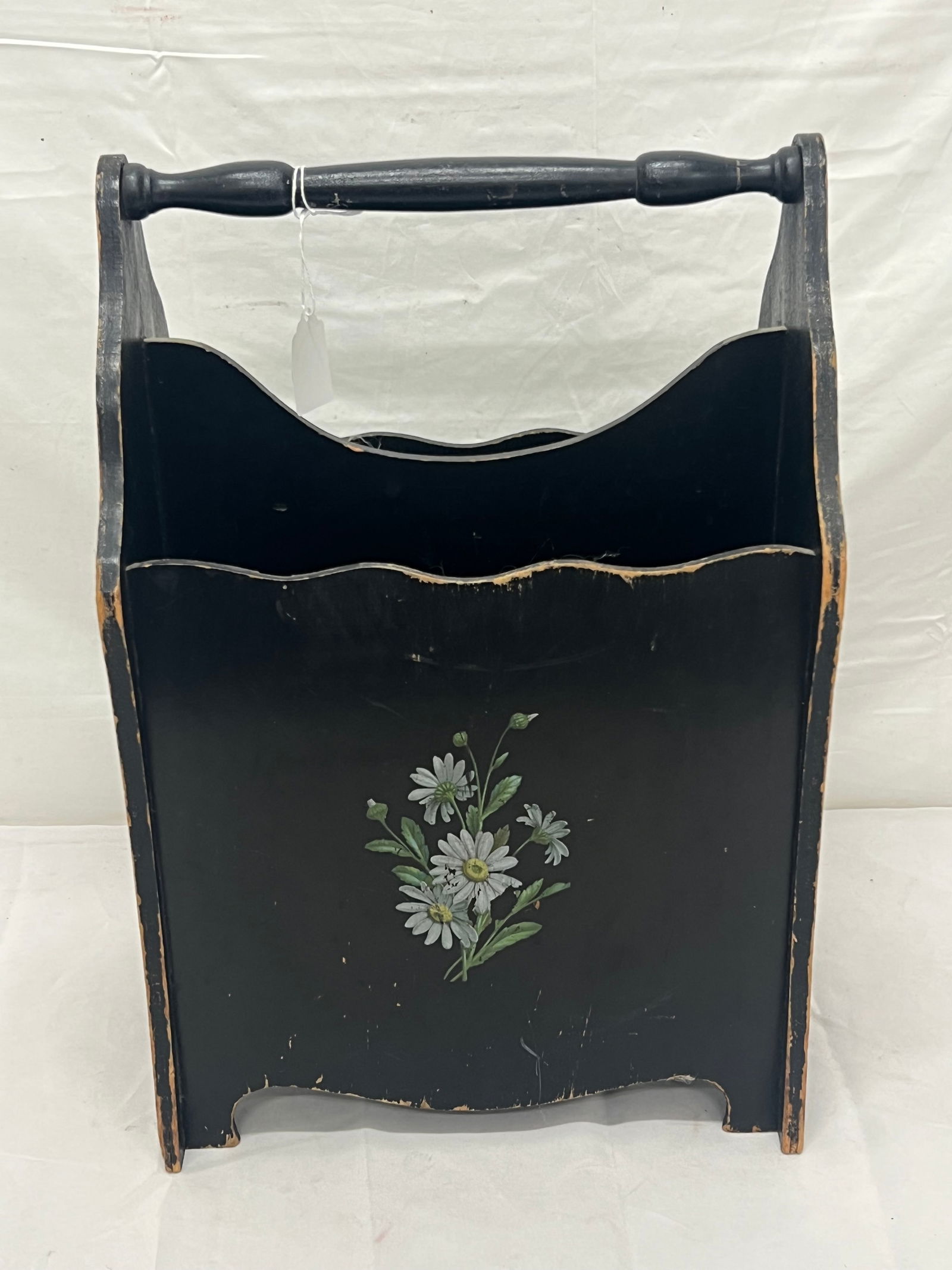 Wooden Magazine Rack with Floral Design (1 of 3)