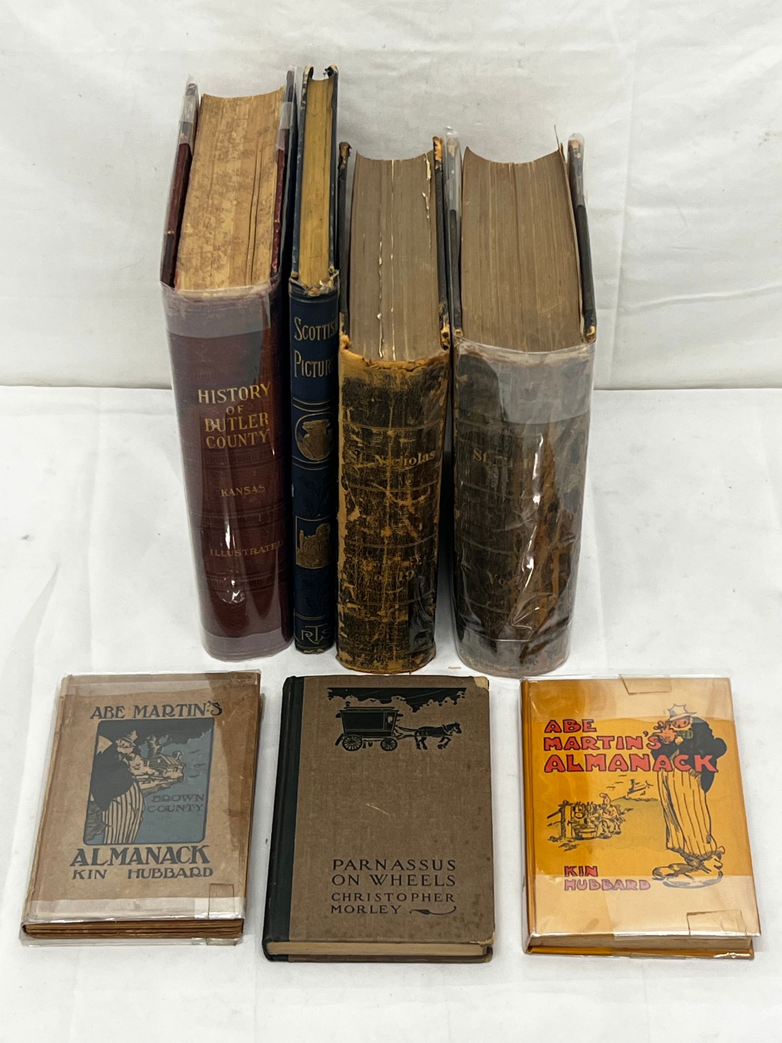 Lot of Antique Hardcover Books - 1916 History of Butler County Kansas, 1891 St.Nicholas, 1911 Abe Ma (1 of 20)