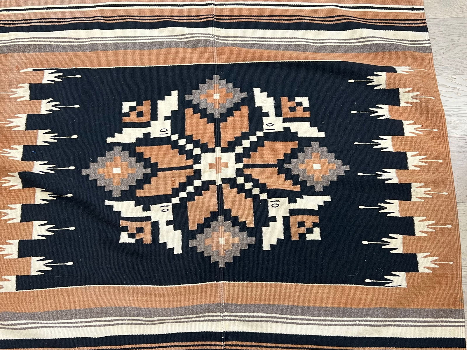 Vintage Mexican Wool Blanket 51'' x 69'' - Rio Grande Great Condition (1 of 4)