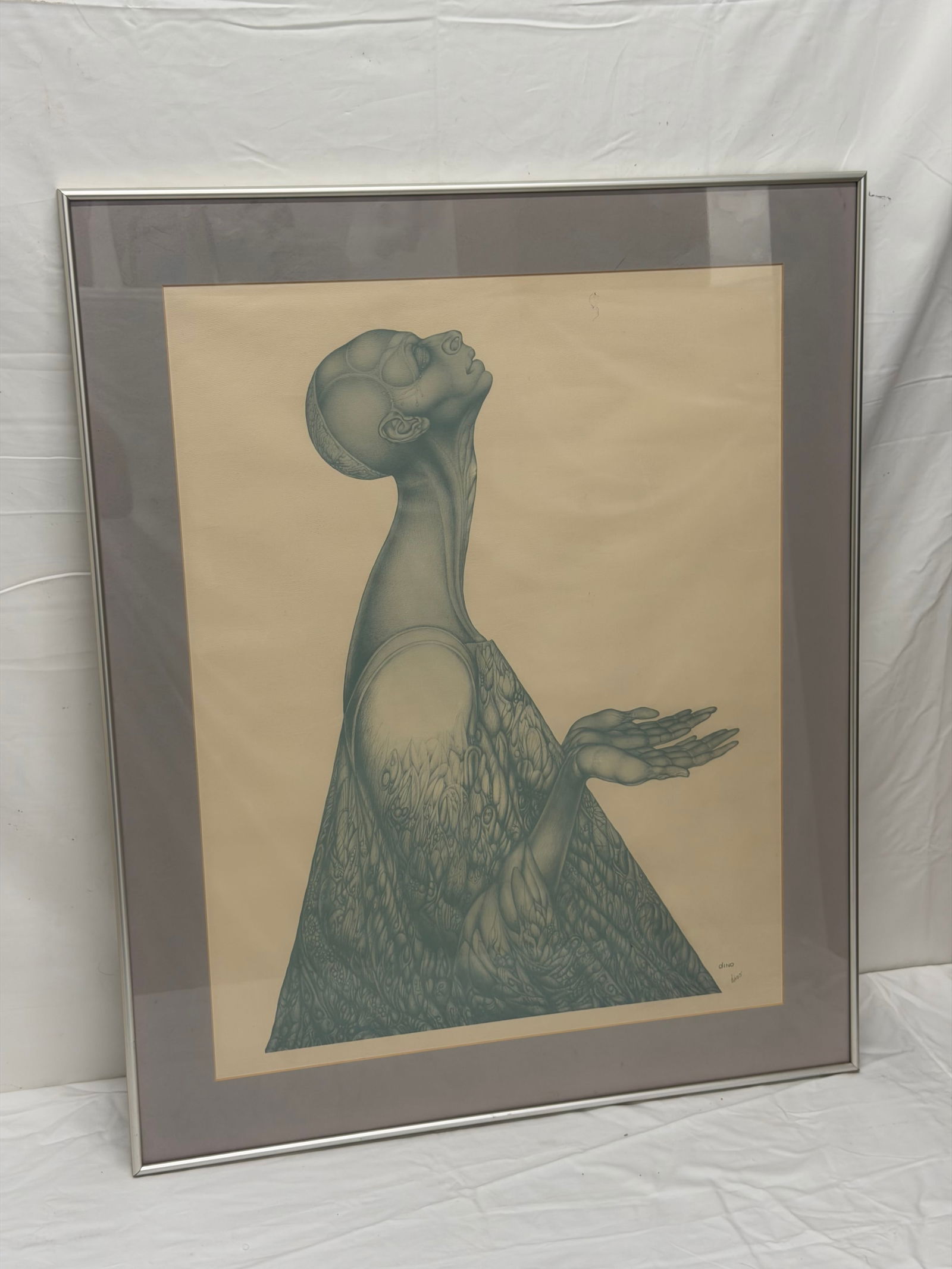 Dino Campbell Signed Surrealism Lithograph Print , Framed 25.25" x 30": Dino Campbell Signed Surrealism Lithograph Print , Framed 25.25" x 30"
