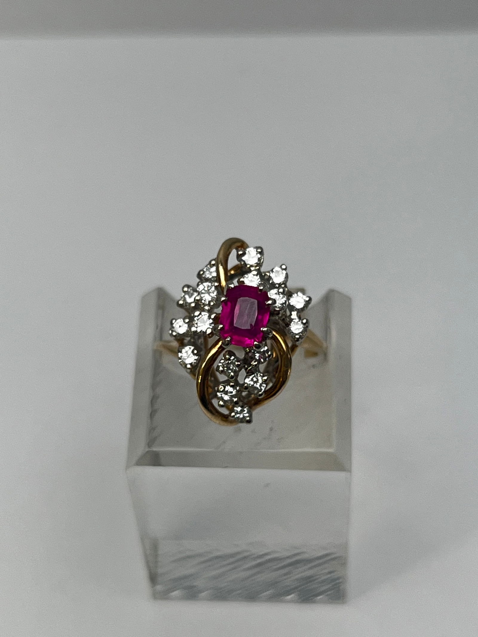 14K Yellow Gold Fine Ruby Diamond Ring, Sz 6, TW 5.9g - From Bay Area Wholesale Jeweler (1 of 3)