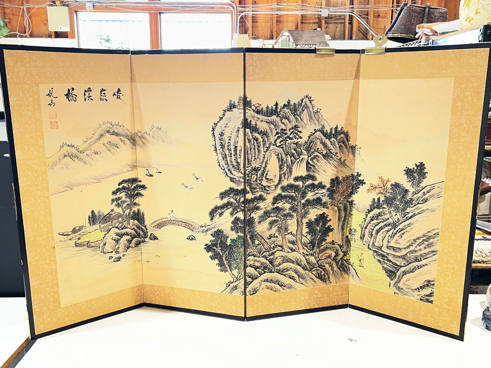 4 Panel Chinese Divider Screen 60'' x 35'' (1 of 5)