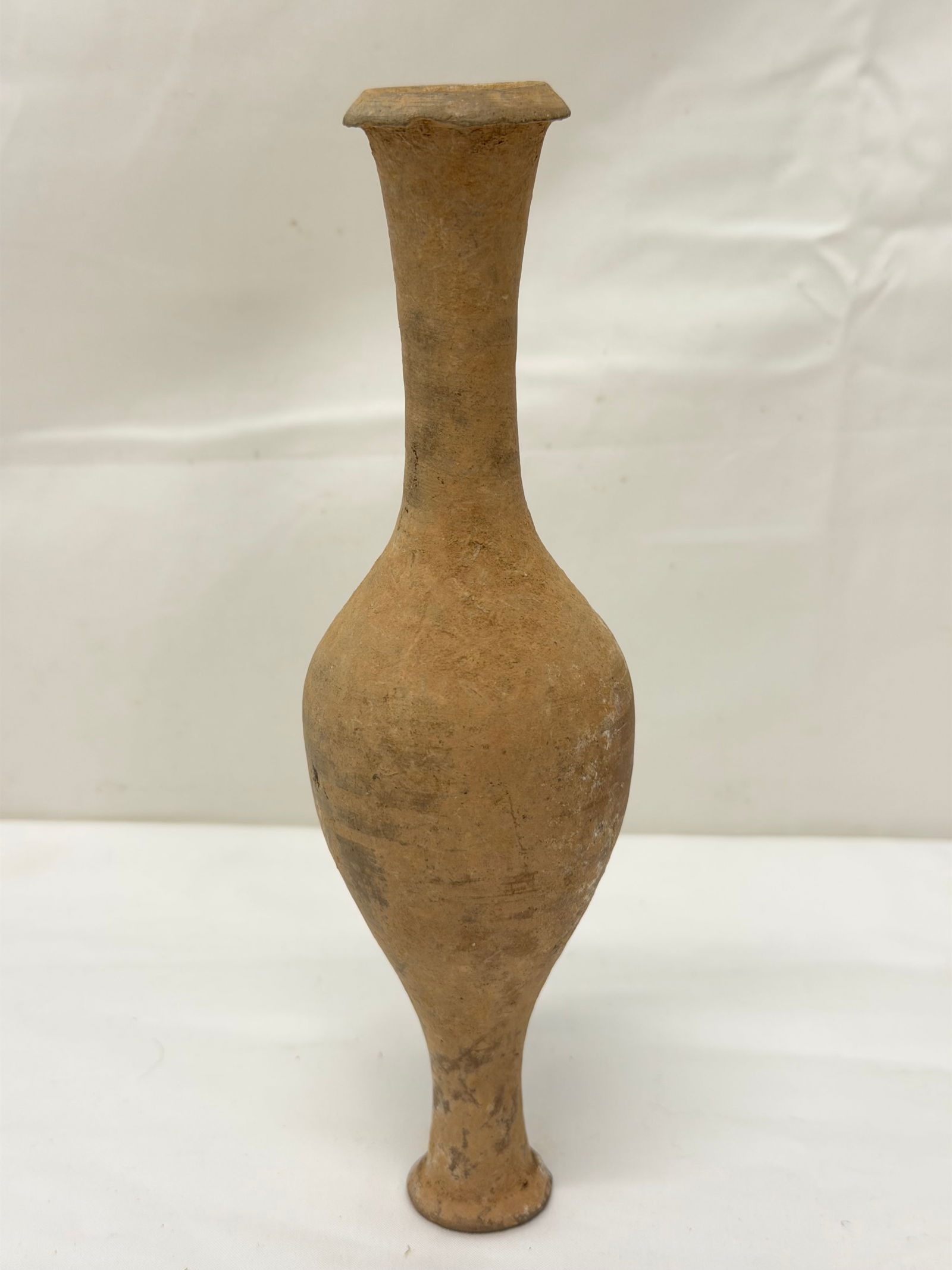 Ancient Hellenistic Unguentarium Ceramic Bottle 7"T - Used for Oils, Perfumes, Lotions (1 of 4)