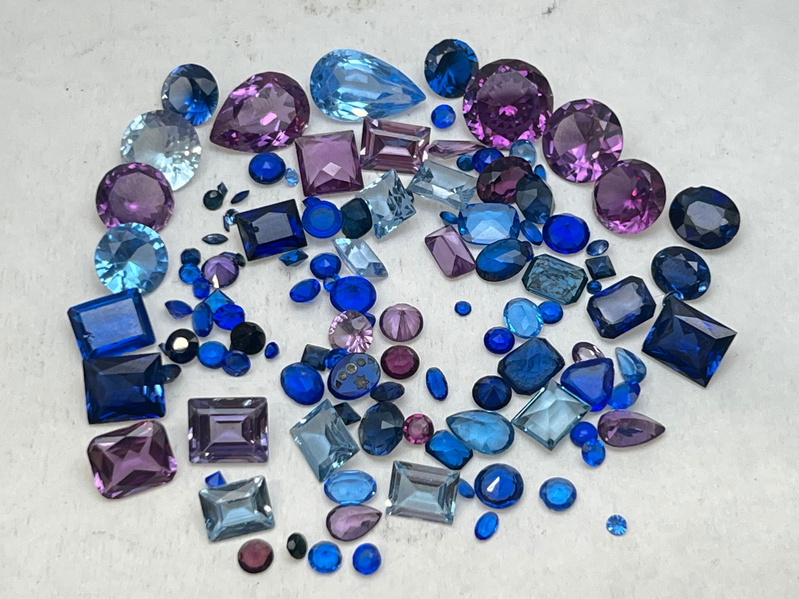Lot Asst Gemstones, Sapphire,Topaz,Amethyst & More, 43.88g Total -TESTED- Various Shapes (1 of 5)