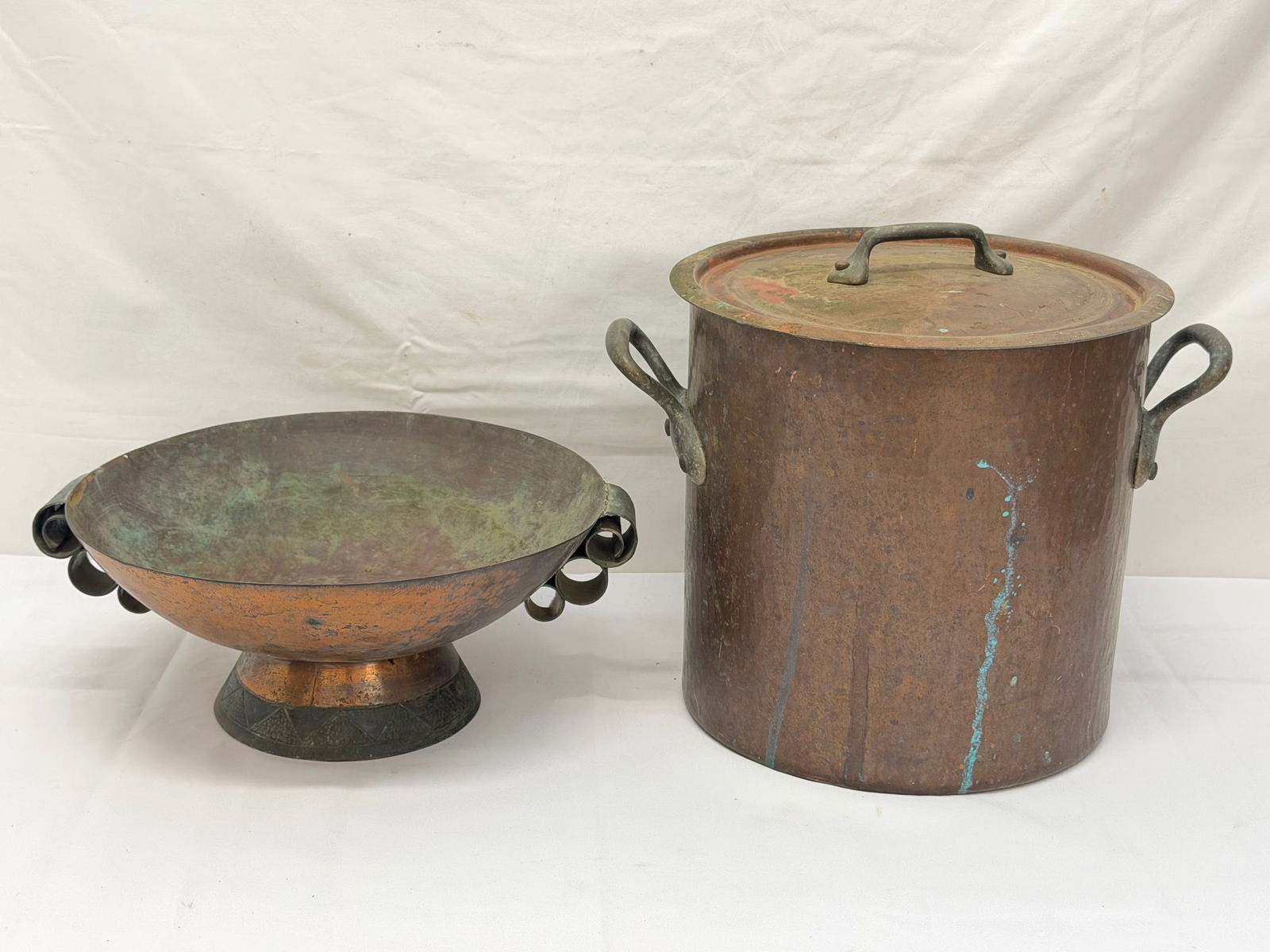Hammered Copper Pot with Lid 9.75" x 9.75" + Copper Center Bowl 11" x 5" (1 of 8)