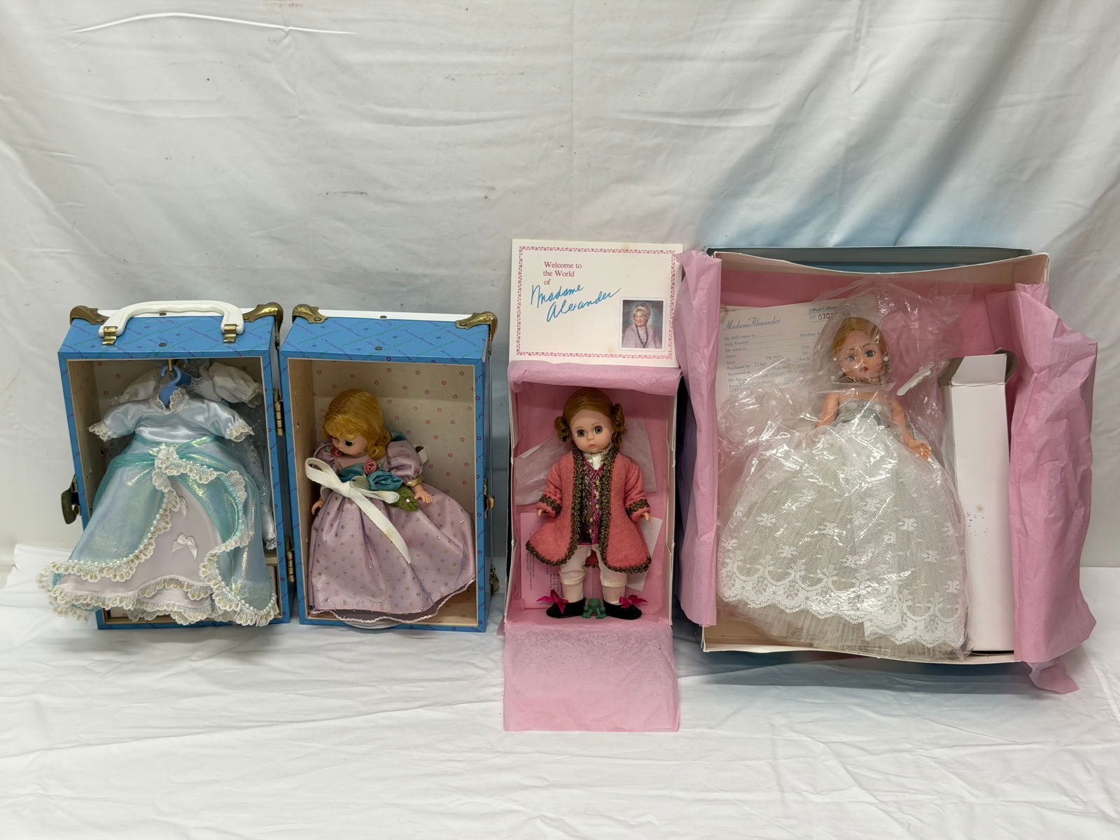 (3)Madame Alexander Dolls- Cinderella, More - Like New: (3)Madame Alexander Dolls- Cinderella, More - Like New - Prince Charming with Frog , Eva Peron with Microphone on Stand (Both with Original Boxes) , (1)Hardcase with Cinderella in Dress + (2)Additiona