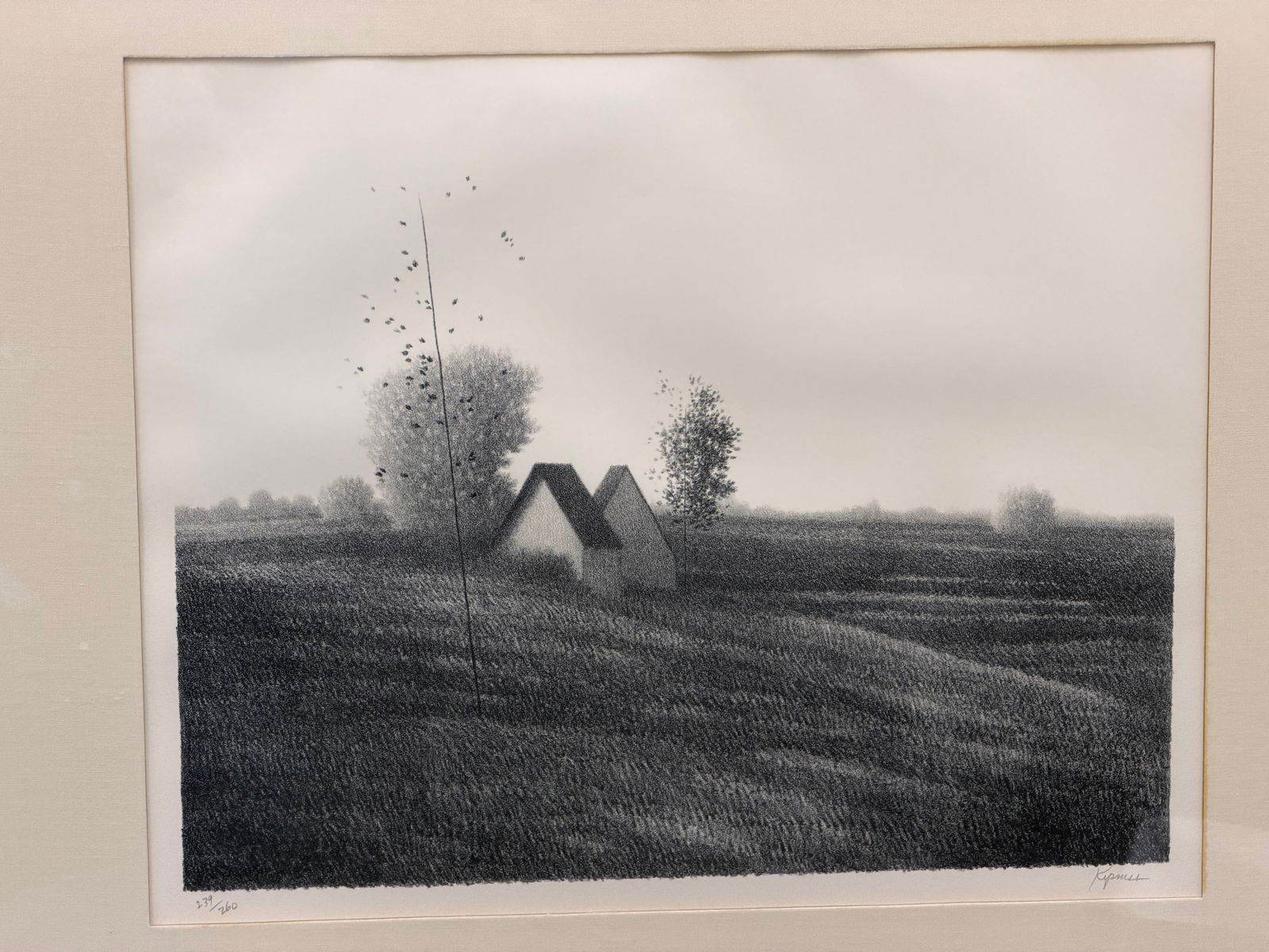 Robert Kipness Signed Limited Ed # 239 /260 Lithograph - Framed 19.25" x 22.25": Robert Kipness Pencil Signed Limited Ed # 239 /260 Lithograph - Framed 19.25" x 22.25"
