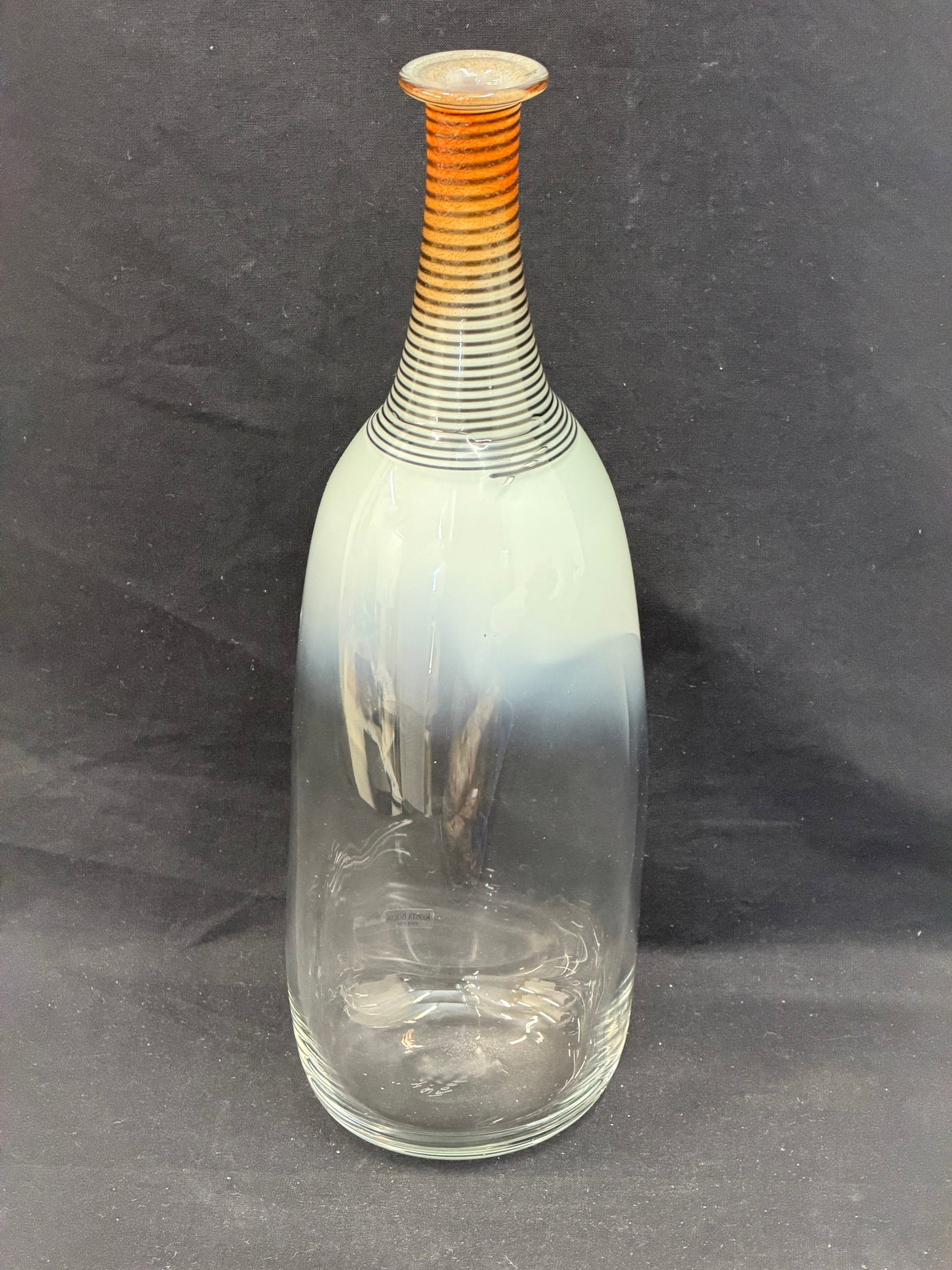 Bertil Vallien Signed Kosta Boda Spirit Vase 12.75"T: Signed on Bottom with Number 40134, Has Sticker