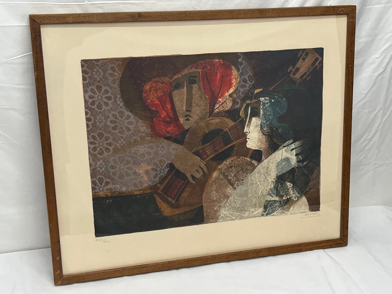 Signed Alvar Sunol ''Serenade'' Lithograph - Spanish Artist Alvar (1935-), Pencil Signed Lower Right: Signed Alvar Sunol ''Serenade'' Lithograph - Spanish Artist Alvar (1935-), Pencil Signed Lower Right #d 242 / 260, Framed 22'' x 27''