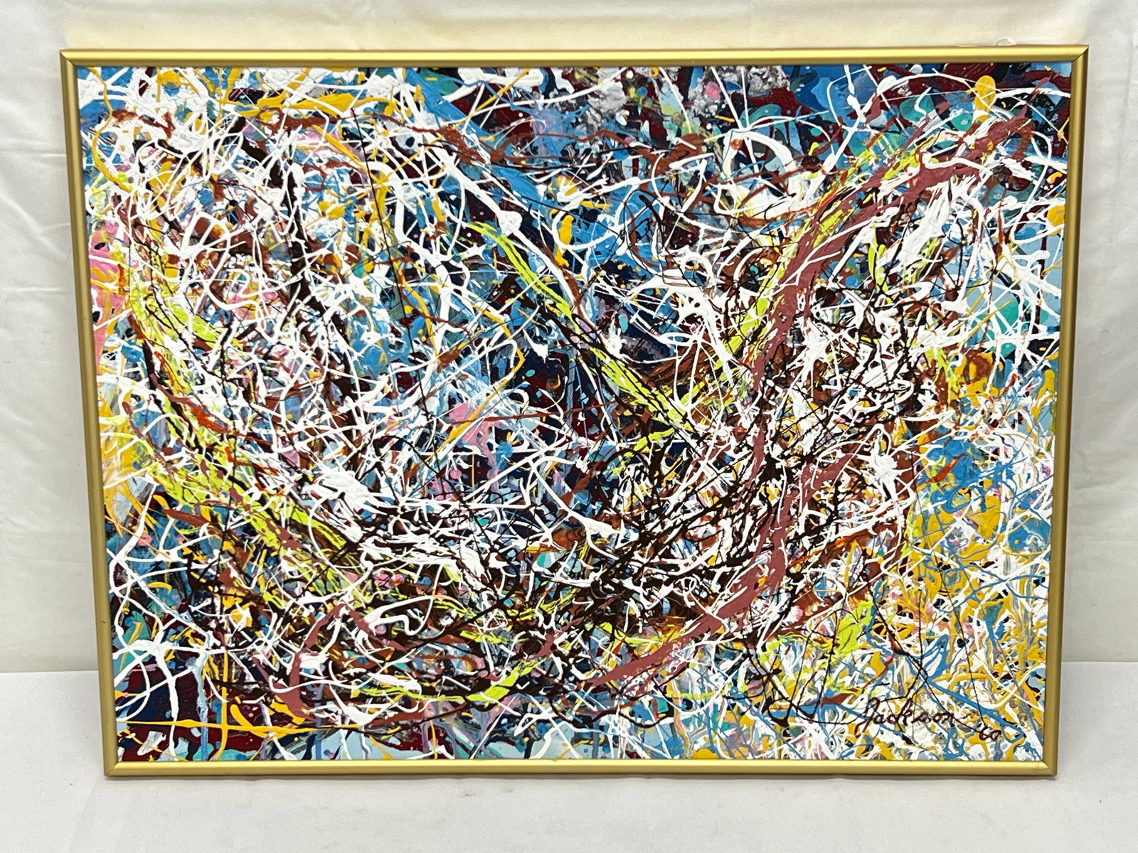 1960 Original Signed ''Peter Jackson'' Acrylic ''Helios VII'' - Acrylic on Board 23'' x 18'': 1960 Original Signed ''Peter Jackson'' Acrylic ''Helios VII'' - Acrylic on Board 23'' x 18''