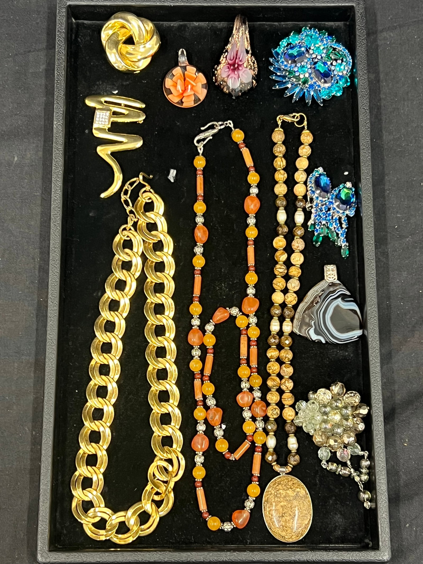 Asst Jewelry- Jade, Carnelian Necklace, Rhinestone,More - Jasper & Freshwater Pearl Necklace & More (1 of 7)