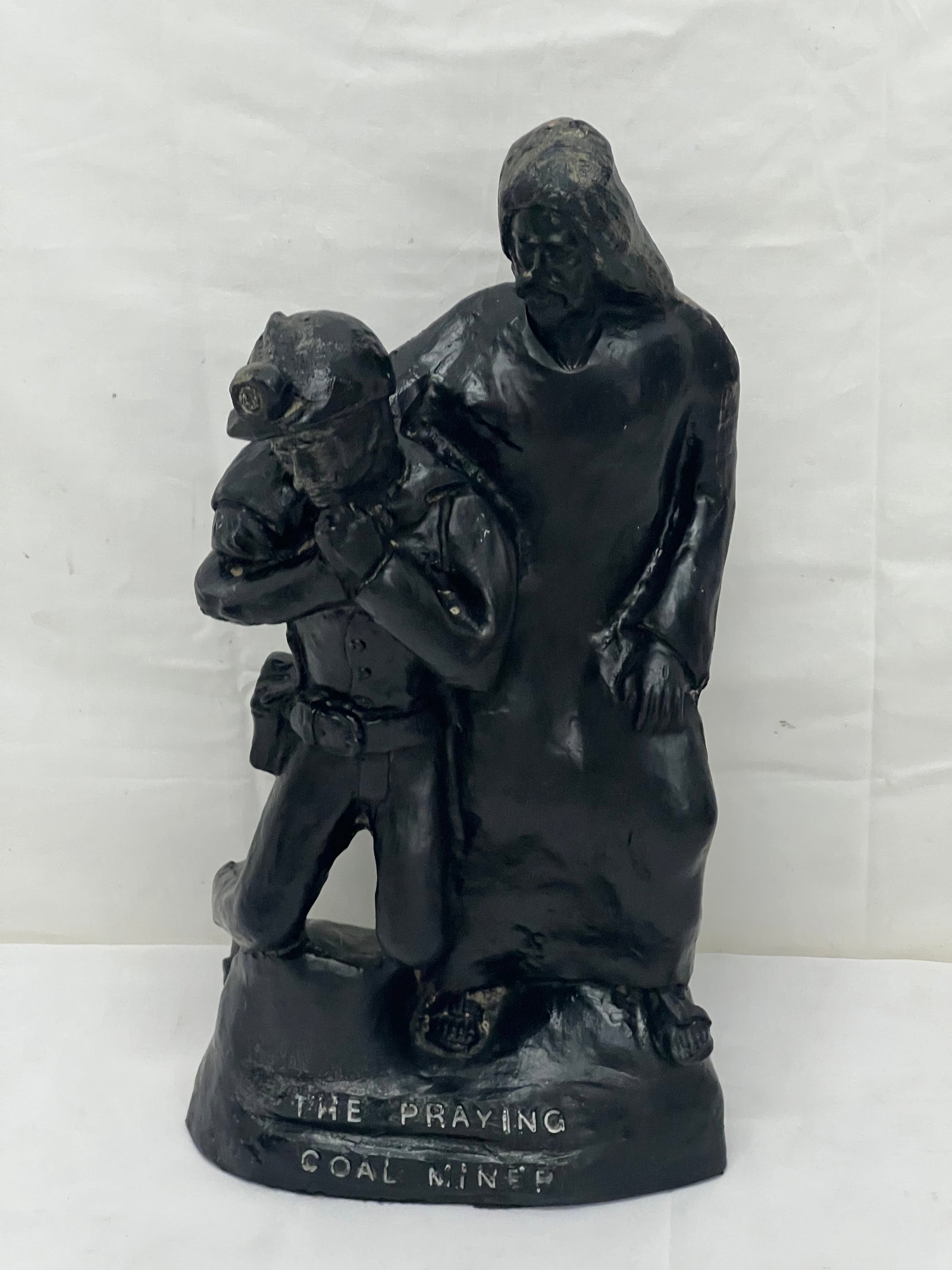 Praying Coal Miner Statue by James England - Made with Coal 7.5'' x 3'' 13.5'' (1 of 5)