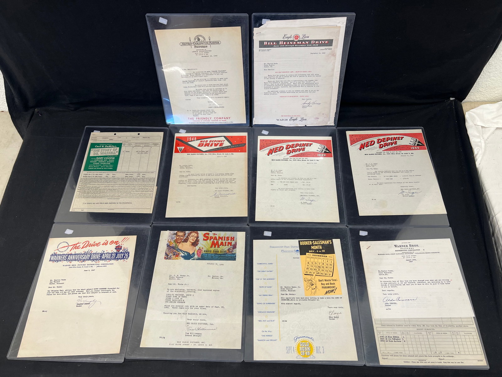 (10)1940s Movie Theater Letter Heads, Paramount,More - Paramount Films, Warner Bros, MGM + More -: (10)1940s Movie Theater Letter Heads, Paramount,More - Paramount Films, Warner Bros, MGM + More - Letters to Movie Theater & Drive-Ins