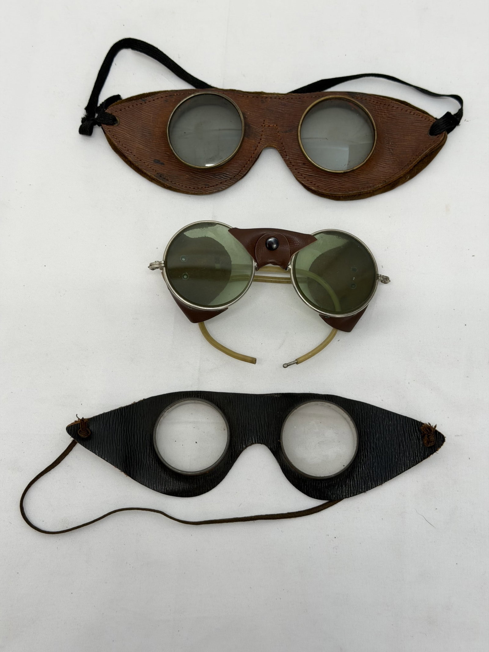 3pr Antique Leather Motorcycle Goggles (1 of 9)