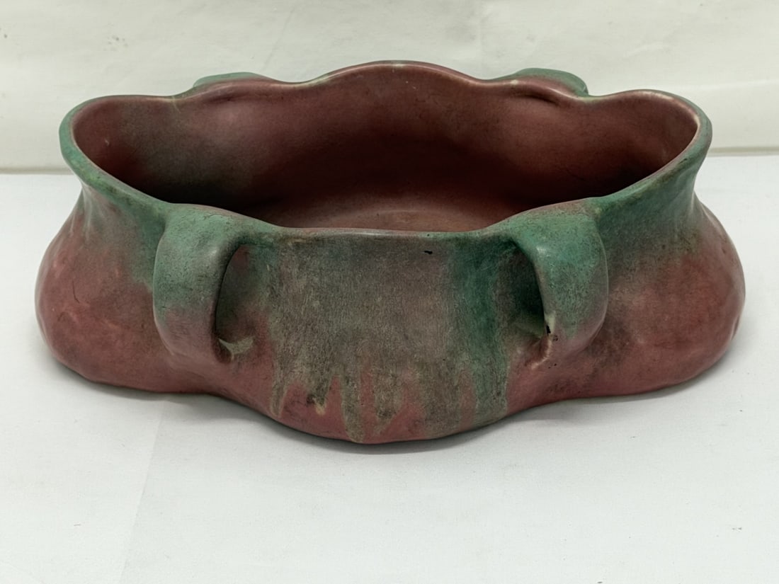 1920s Muncie Pottery with Scrolled Handles in Matte Finish 10" x 7" x 3.5" (1 of 6)