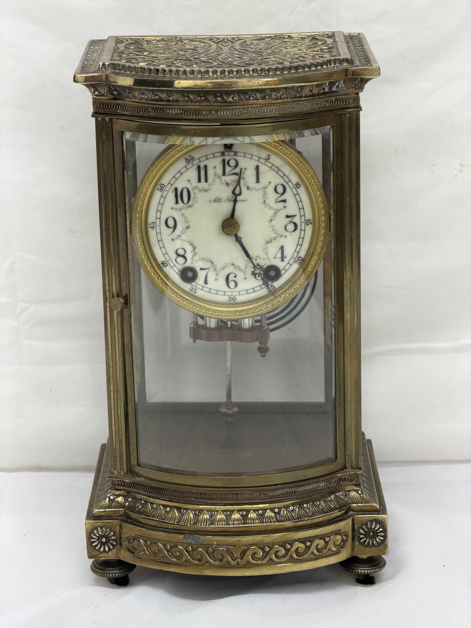 Antique Seth Thomas Crystal Regulator Clock , No Key - Working Gong (1 of 10)