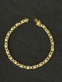 18K Gold Plated Diamond Bracelet 8.5''L (1 of 3)