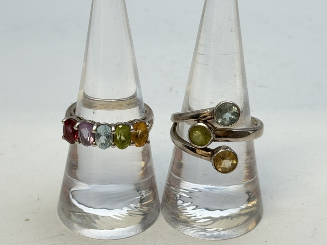 (2)Sterling Silver Gemstone Rings (1 of 7)