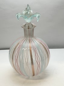 Vintage Murano Latticino Perfume Bottle 4.25"T (Measurement Doesn't Include Stopper) (1 of 4)