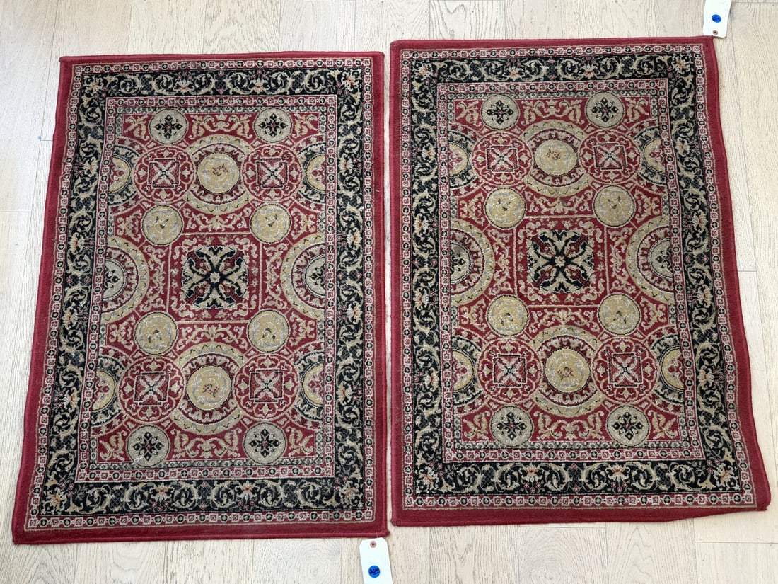 Pr Matching Area Rugs 32" x 45" - Currency Scarlet (1 of 6)