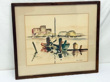 Lois Hanscom Original Watercolor - Framed 20" x 23" (1 of 4)