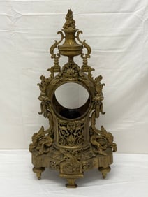 19thC Antique French Rococo Brass Clock Case 12" x 7.5" x 21.5" (1 of 6)
