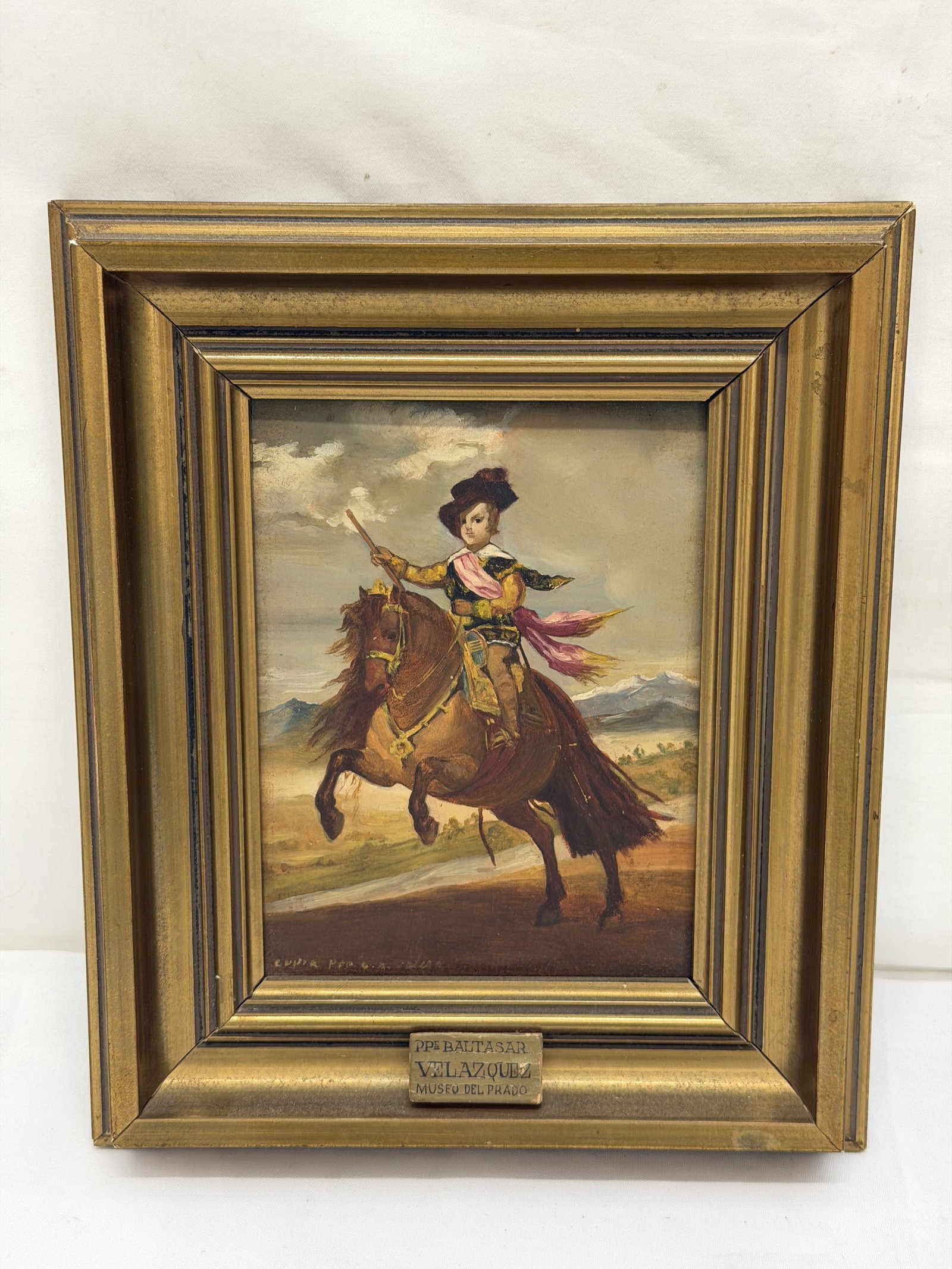 Diego Velazquez Prince Baltasar Museum Del Prado Framed with Plaque 7.75" x 9.25": Framed 7.75" x 9.25" , Sight 5" x 6"