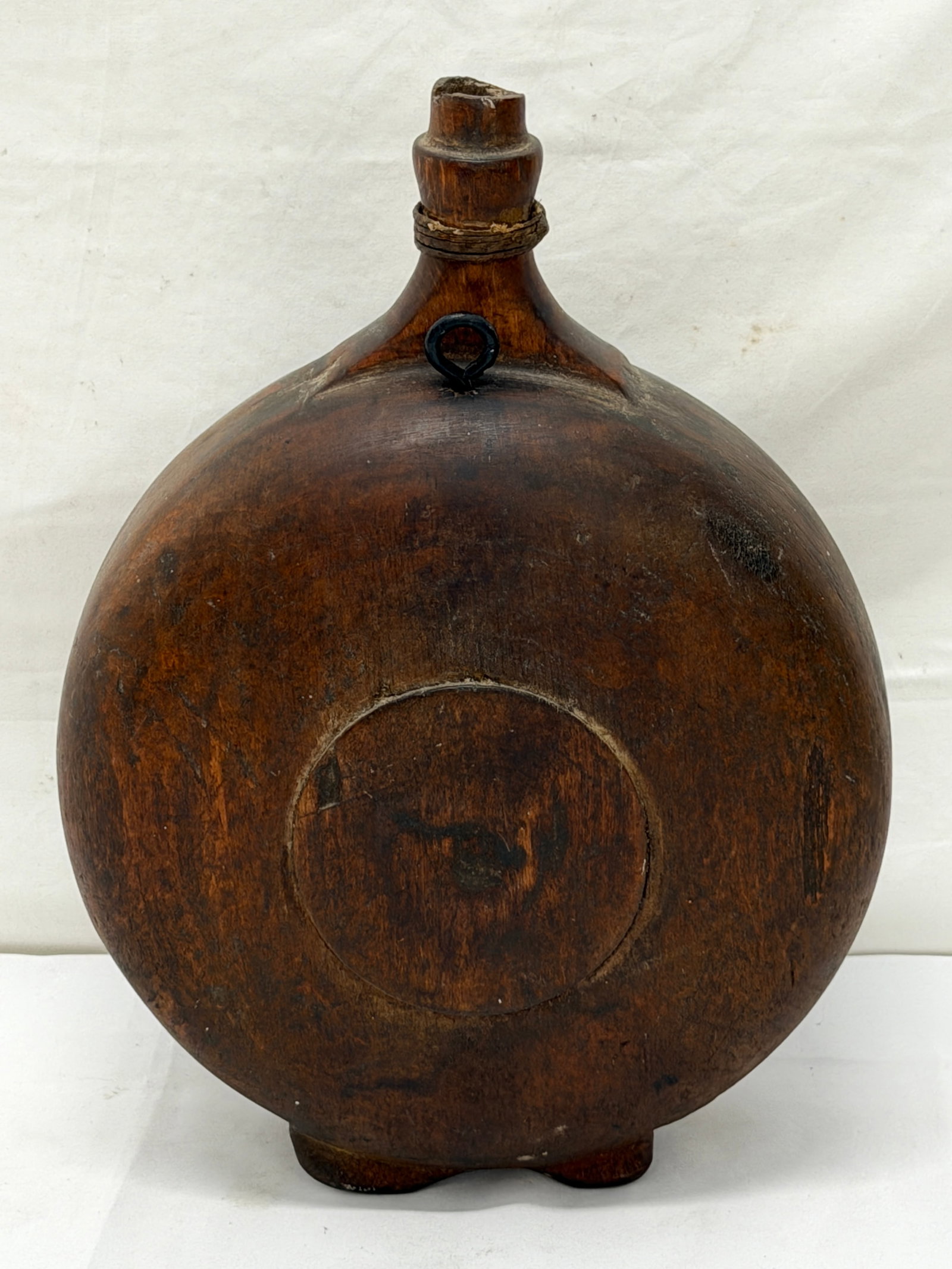 Antique Carved Wooden Pirate Flask 9" x 3.5" x 12.75" (1 of 4)