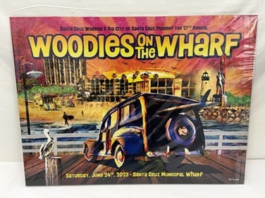 2023 Woodies on the Wharf Santa Cruz Poster 18" x 24" (1 of 2)