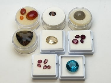 Asst Jewelers Gemstones in Various Cuts & Sizes - Smokey Quartz, Ash Red Zircon, Moonstone, More (1 of 6)