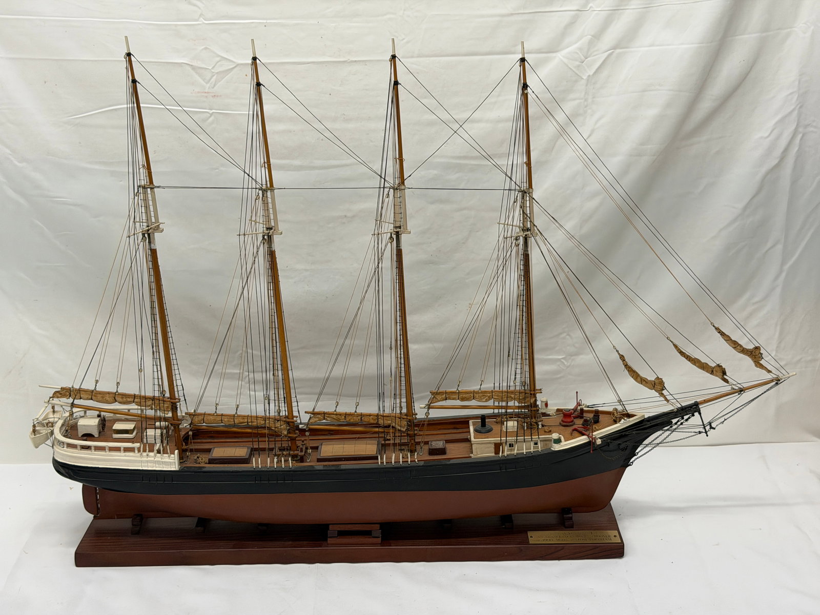 Commerce San Francisco Lumber Schooner Model by Tom Fordham - Overall 33" x 22" (1 of 12)