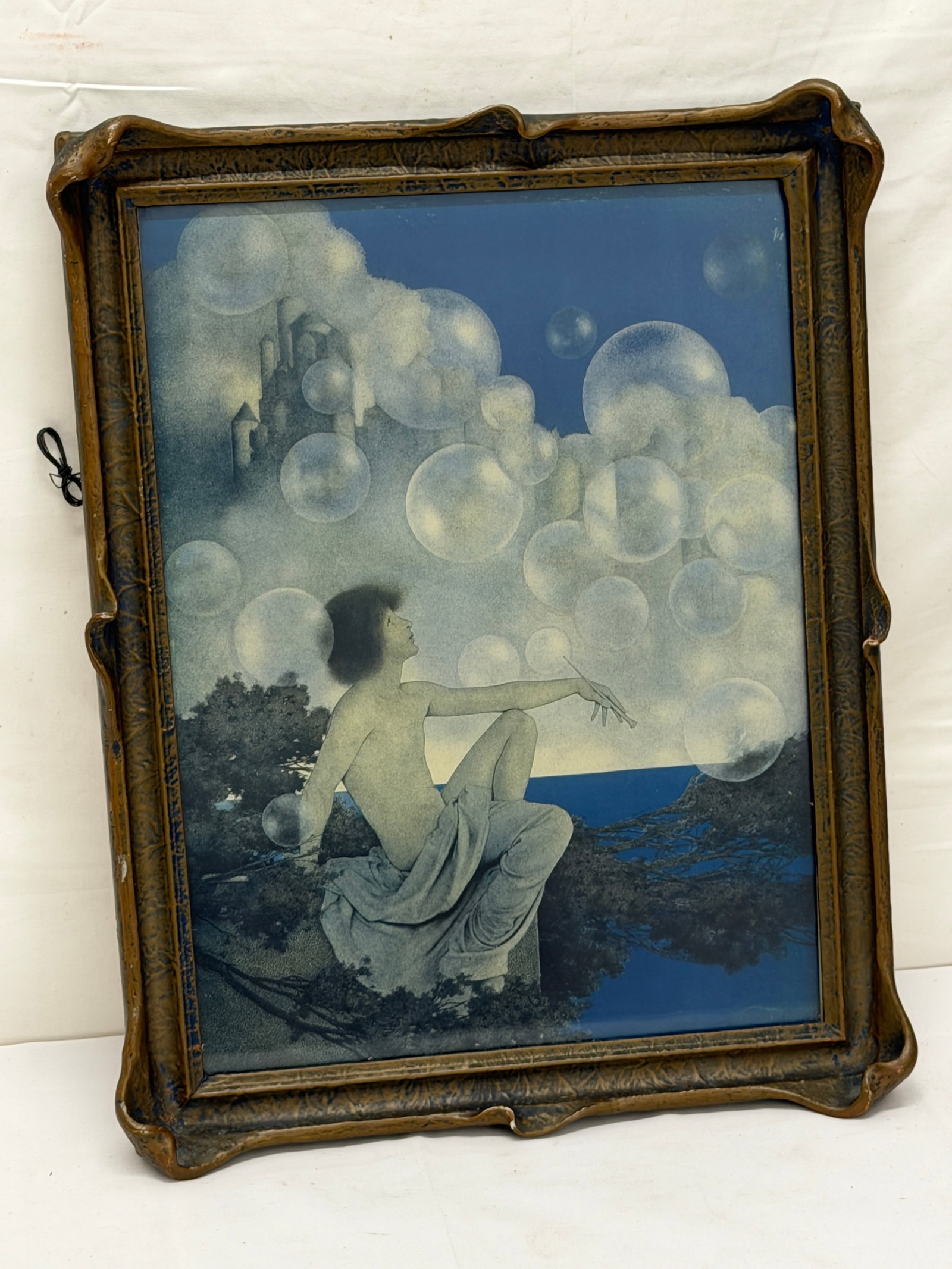 Authentic 1906 Maxfield Parrish "Air Castles" by Moffat Yard & Co - Piecrust Frame - Sight 12" x 16" (1 of 5)