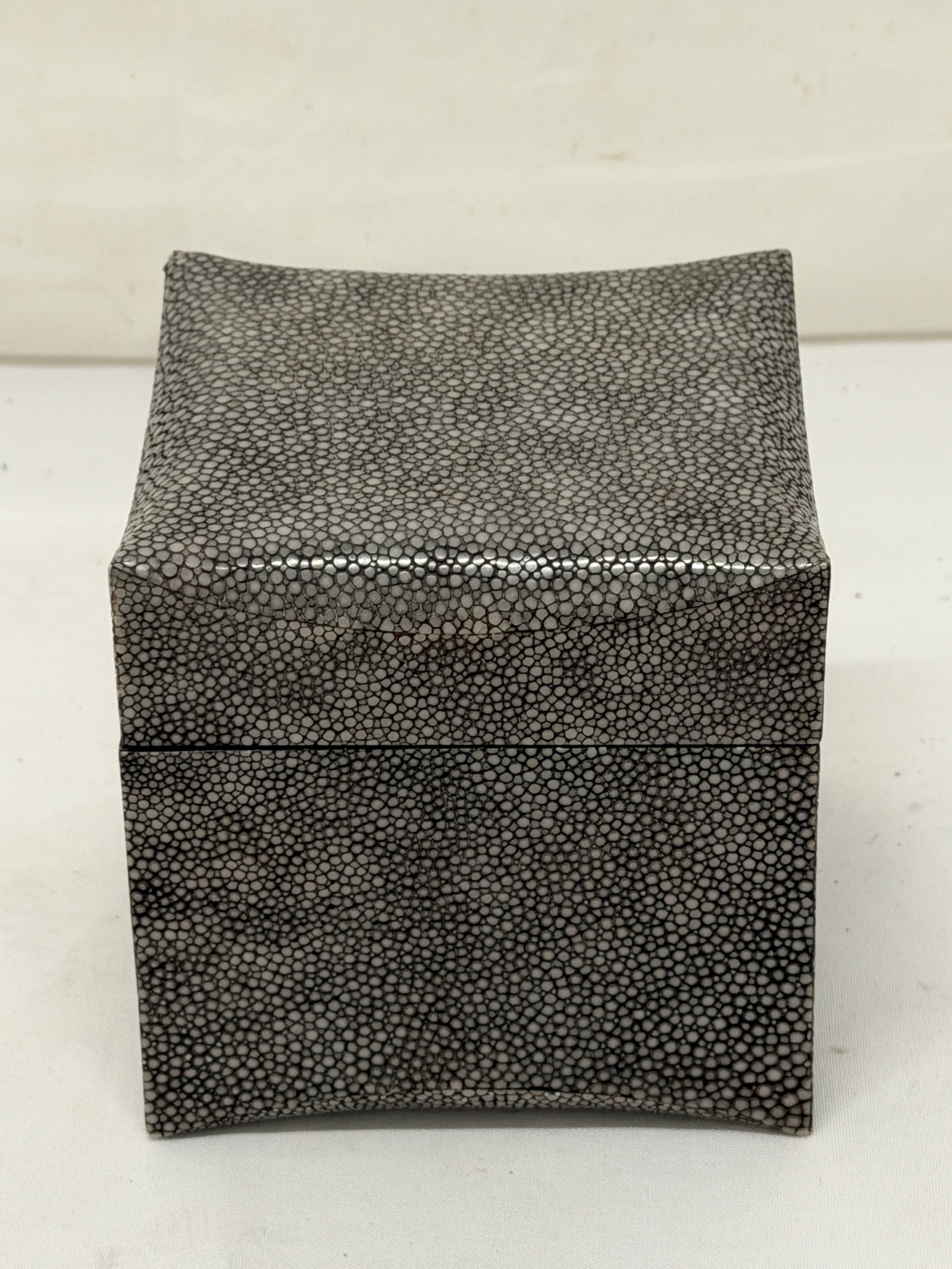 Gray Shagreen Wooden Box 3.75" x 3.75" x 3.75" (1 of 3)