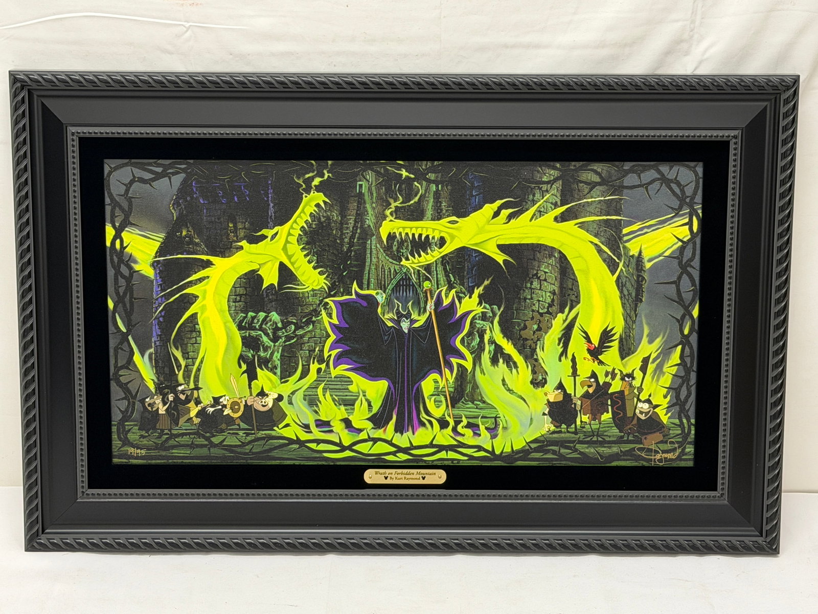 Kurt Raymond "Maleficent" Wrath on Forbidden Mountain Ltd. Ed. with COA - Signed #d: Signed #d 'Sleeping Beauty' Maleficent # 19 / 95 with COA & Information - Framed 17.5" x 27"