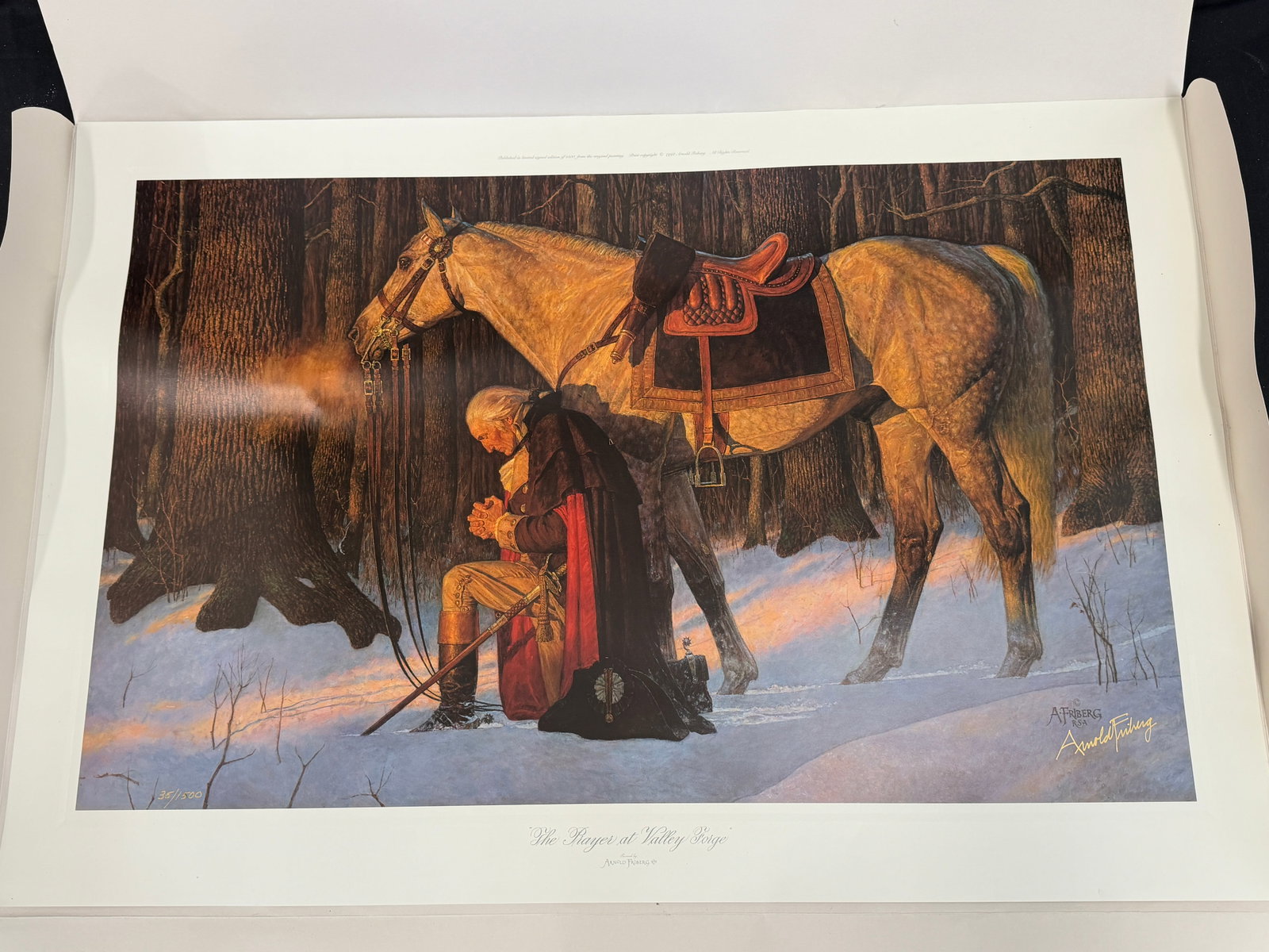 Signed #d "The Prayer at Valley Forge" Ltd Ed Print #35 / 1500 by Arnold Friberg with COA (1 of 8)