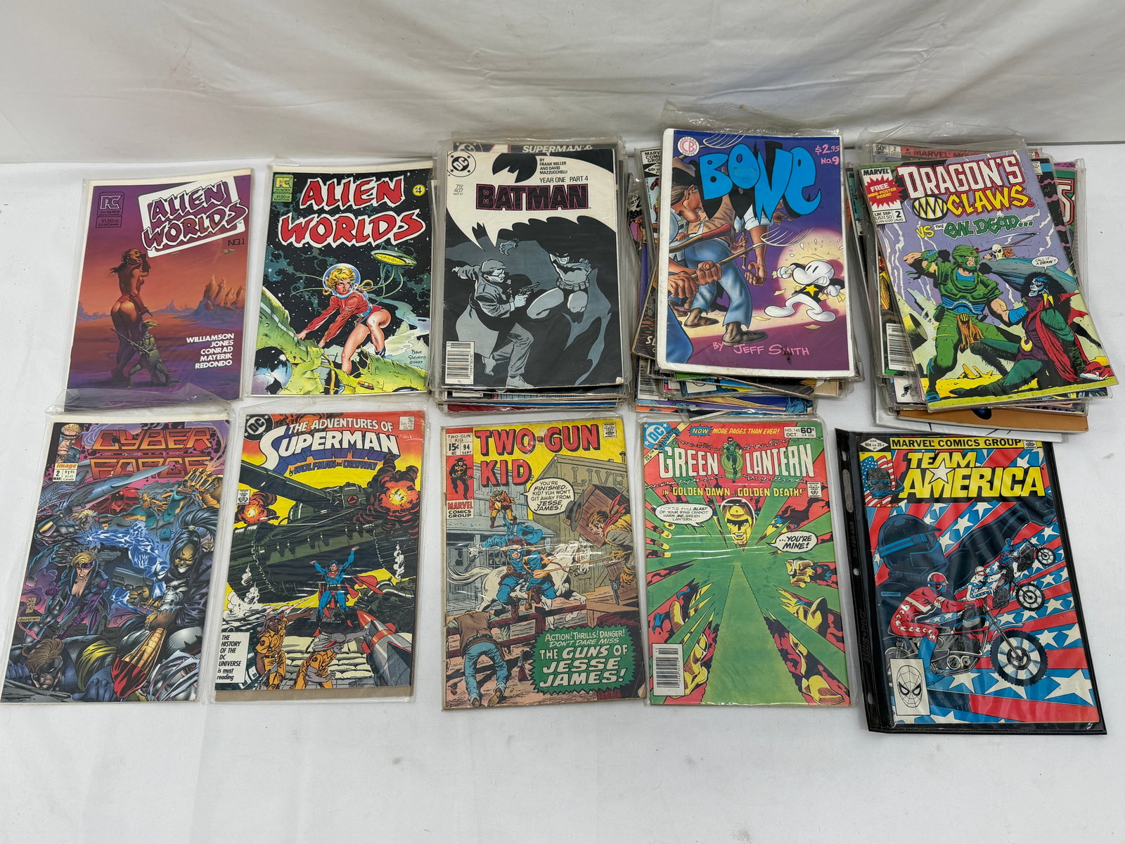 (50+)1960s -2000 Comic Books - Marvel, DC, Dark Horse + More: Alien Worlds, 1969 Iron Man Dec 29, Spectacular Spiderman, Two Gun Kid, Alien Encounters, Batman, Malibu Comics Union, Shi Comics + More
