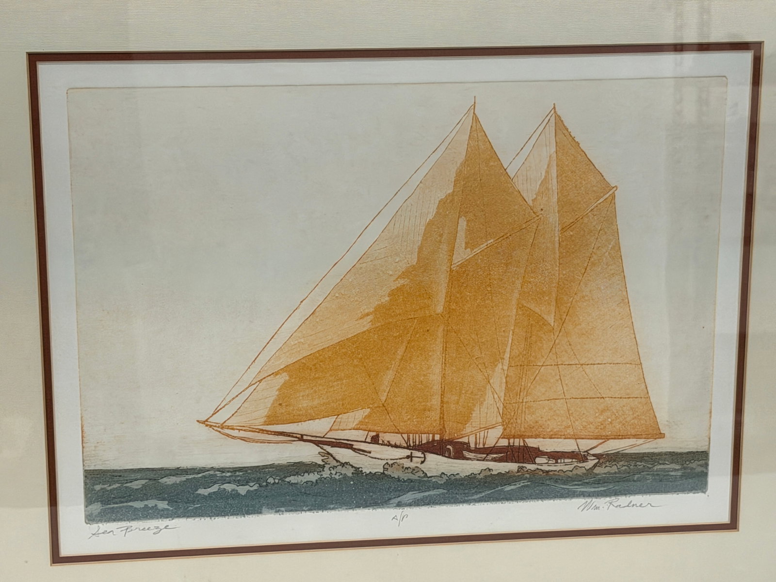 Signed William Radner Artists Proof "Sea Breeze" with COA - Framed 22" x 27.5" (1 of 7)