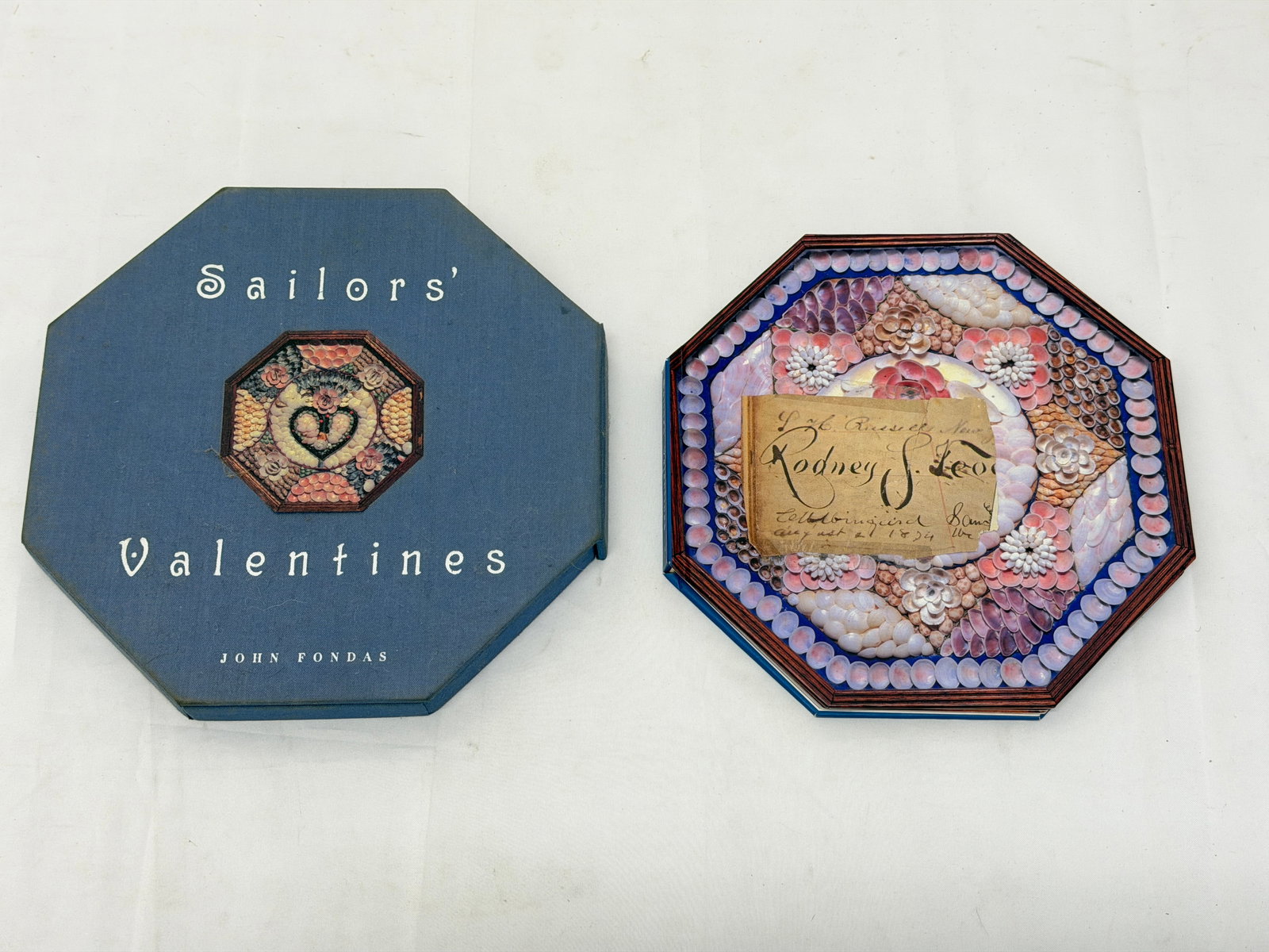 (2)Sailors Valentines Books by John Fondas - 1 Has Original Cloth Keepsake Box: Fair Condition (See Photos)