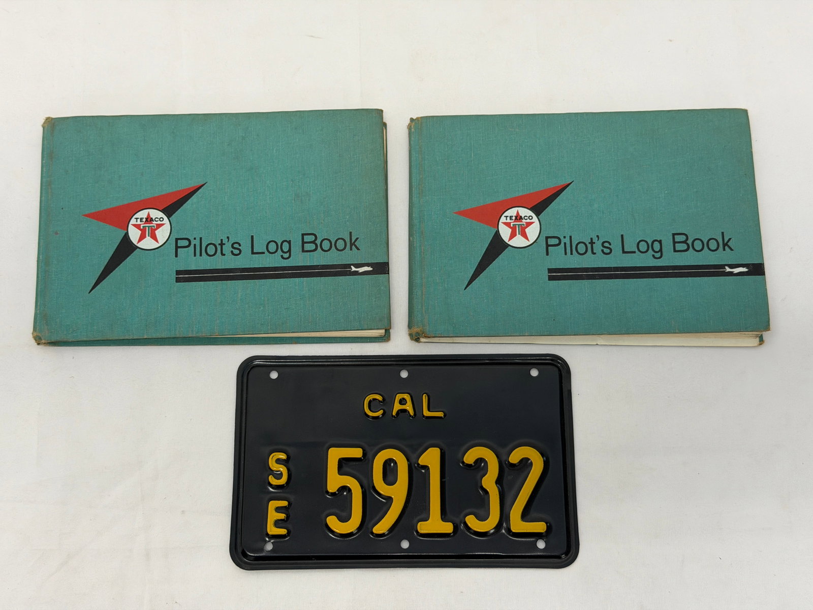 1965-1972 Texaco Pilots Log Books, CA Motorcycle License Plate (1 of 9)