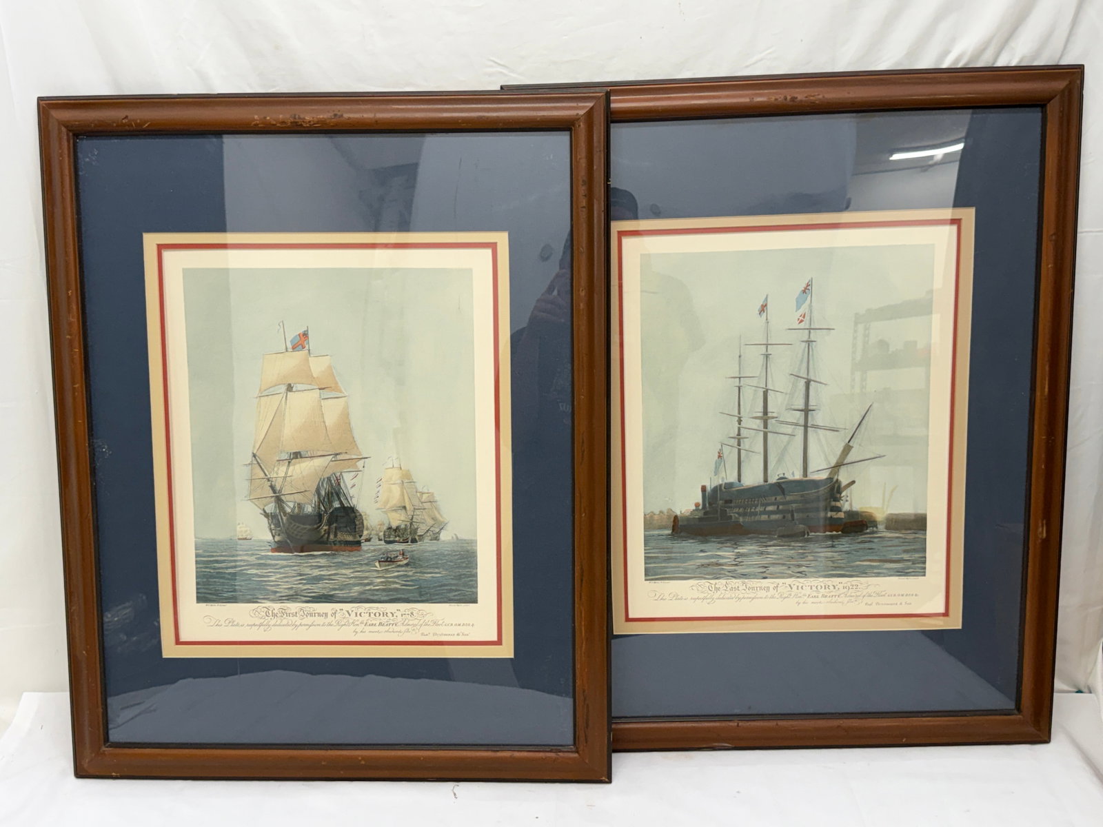 (2)W.L. Wyllie & Harold Willie Marine Prints - Framed 25" x 31" (1 of 9)